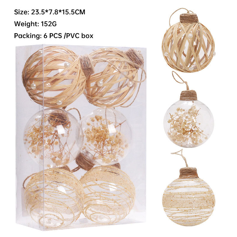 Christmas ornaments 8 CM transparent plant \ Christmas ball set