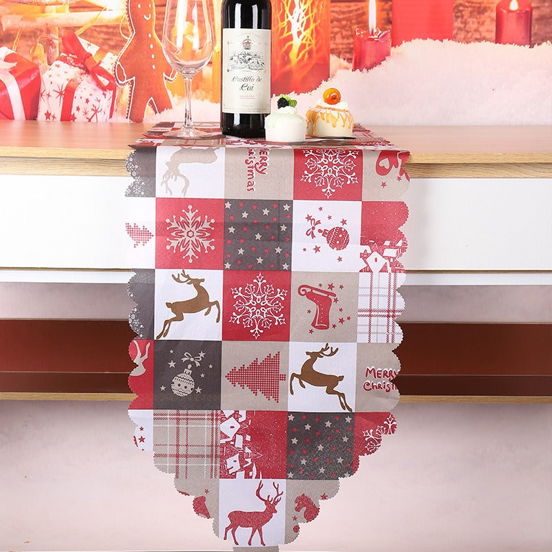 Christmas decorations printed fabrics table flags , family parties