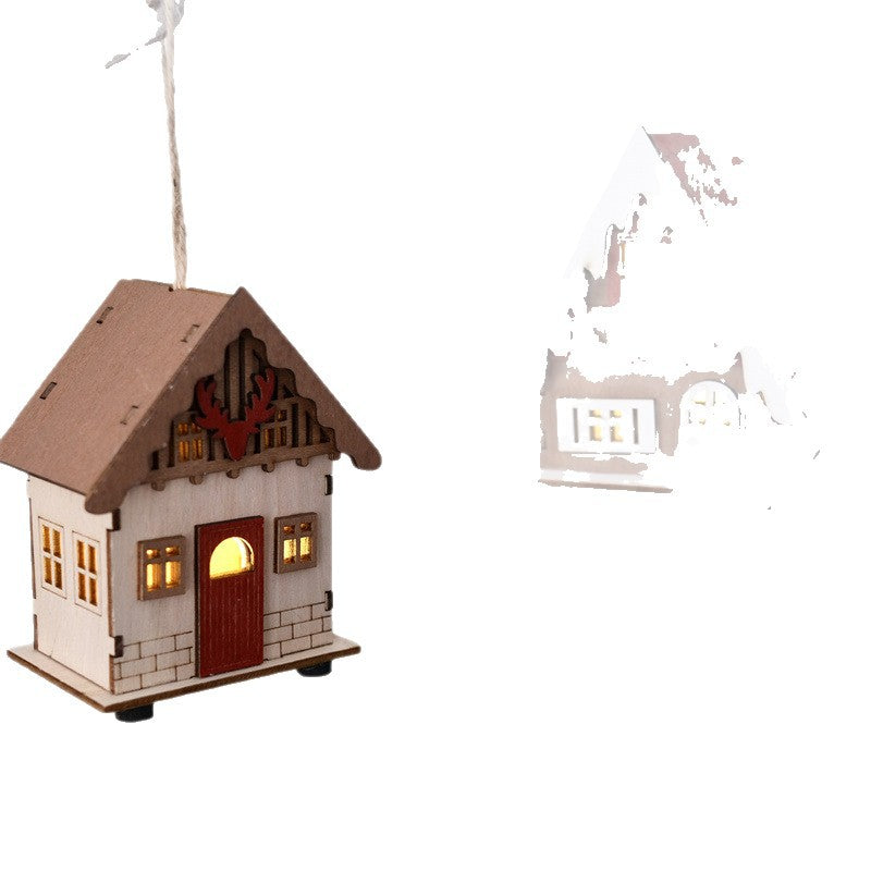 Christmas Retro Glow Mini House Decorations Holiday Ornaments