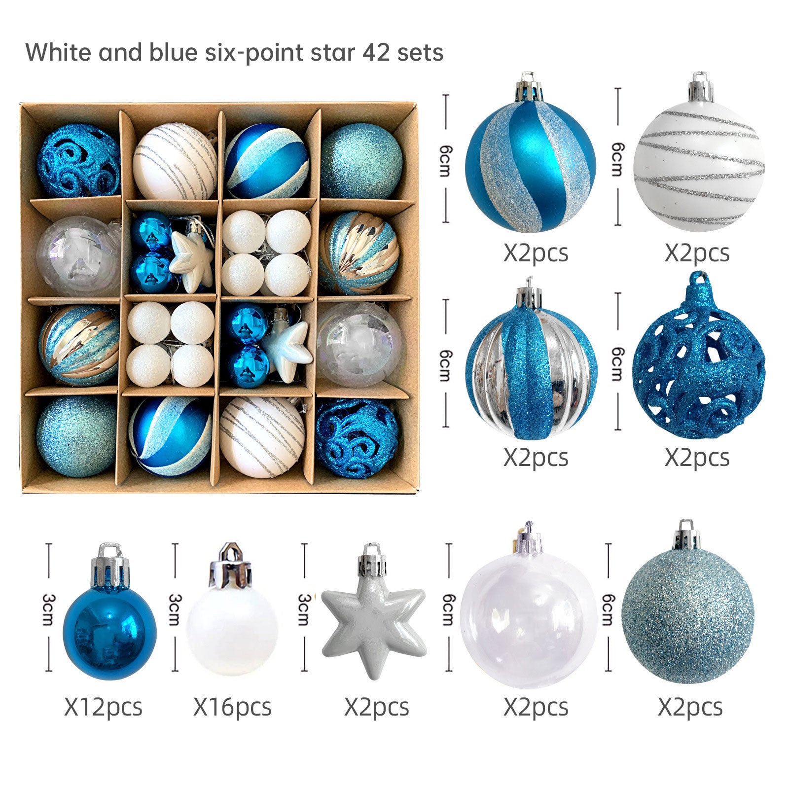Christmas decoration 6cm  ball special-shaped painted