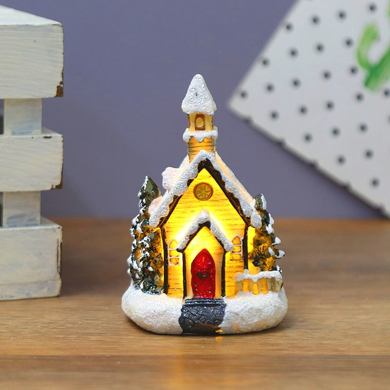 Christmas luminous small house LED warm light European style