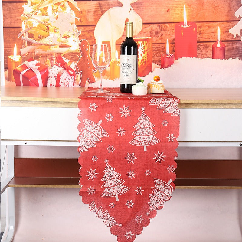 Christmas decorations printed fabrics table flags , family parties