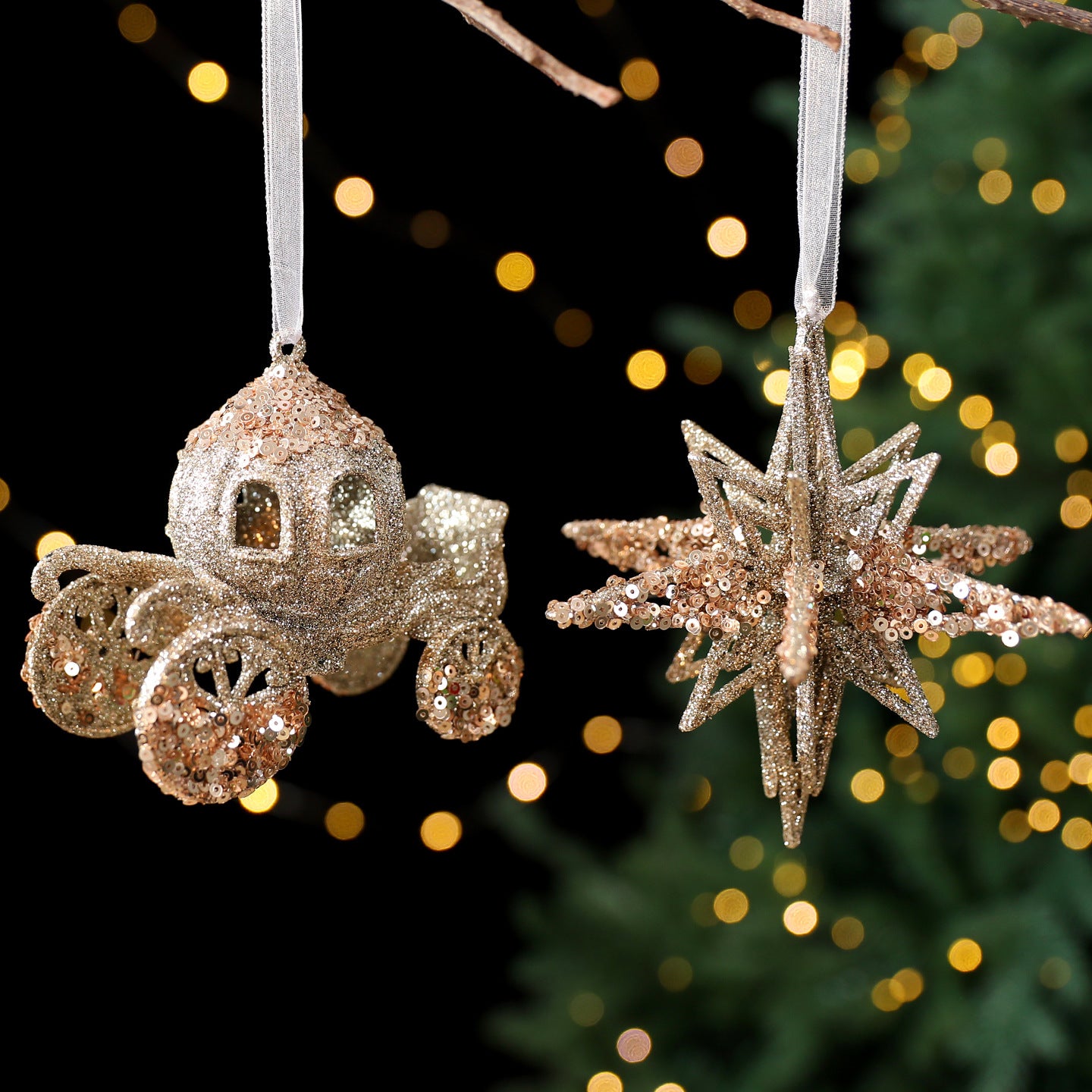 Christmas Tree Decorations Champagne Gold