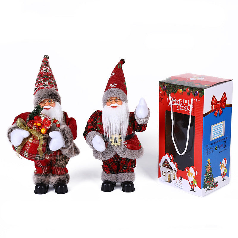 30CM electric Christmas music swing old man
