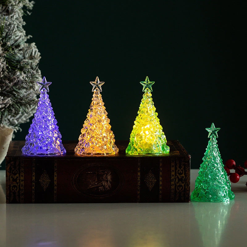 Christmas tree transparent crystal night light