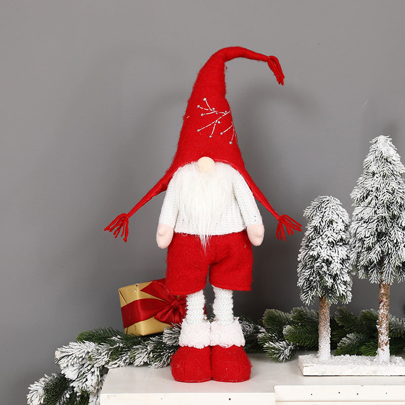 New Christmas decorations telescopic faceless doll