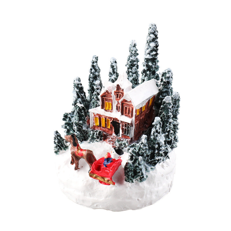 Christmas Decorations Resin Houses Luminous \ Small Houses Christmas Gift Creativity