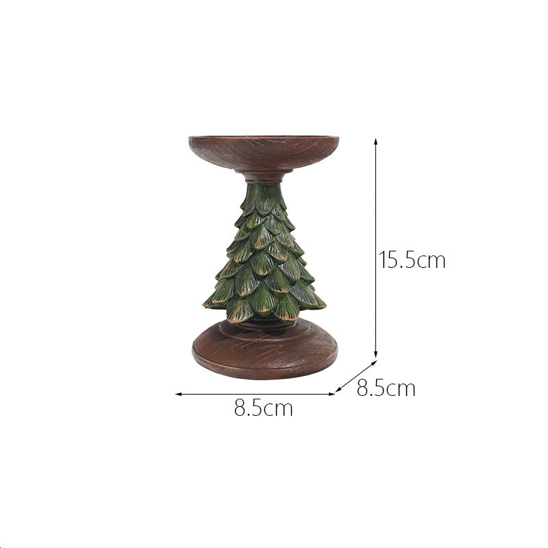 Decorations Christmas Tree Candle Stand Home Tabletop Room Decoration Resin Crafts