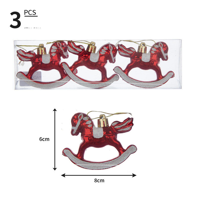 Christmas Carousel Pendant Plastic Christmas Ball  3pcs Box Set