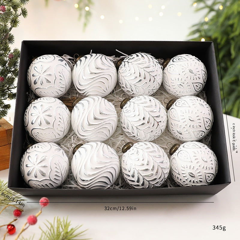 Vintage Style 8cm Ornament Ball Hanging Decoration for Christmas Tree
