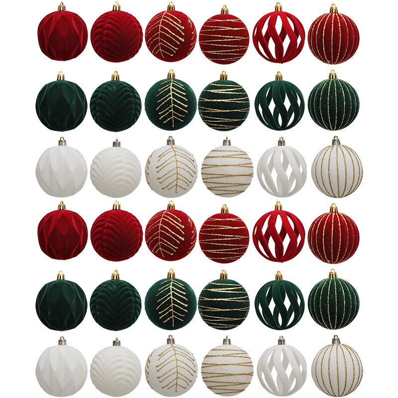 8cm Christmas Tree Hanging Ball Window Decoration Suede Ball