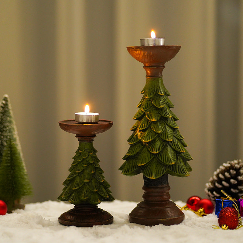 Decorations Christmas Tree Candle Stand Home Tabletop Room Decoration Resin Crafts