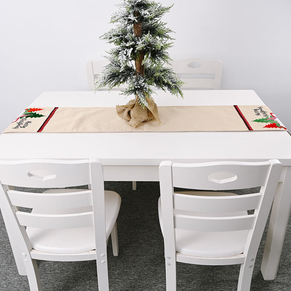 Christmas Decorative Table Flag Imitation Linen \ Table Decoration