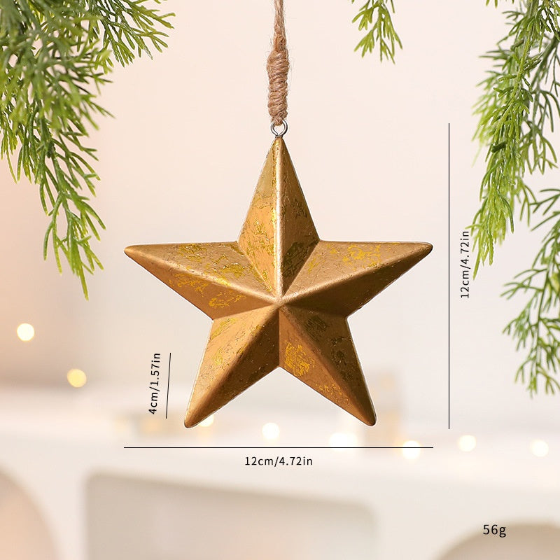 Christmas Wooden Acorn Star Tree Ornament  \ Holiday Decoration