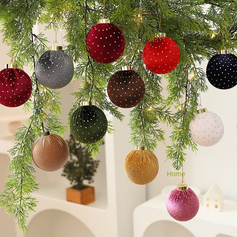New Christmas Star-Embellished Velvet Christmas Ball \ Christmas Decoration Tree Ornament