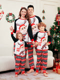 Christmas Deer Letter Stripe Christmas Family Matching Printed Loungewear Pajamas