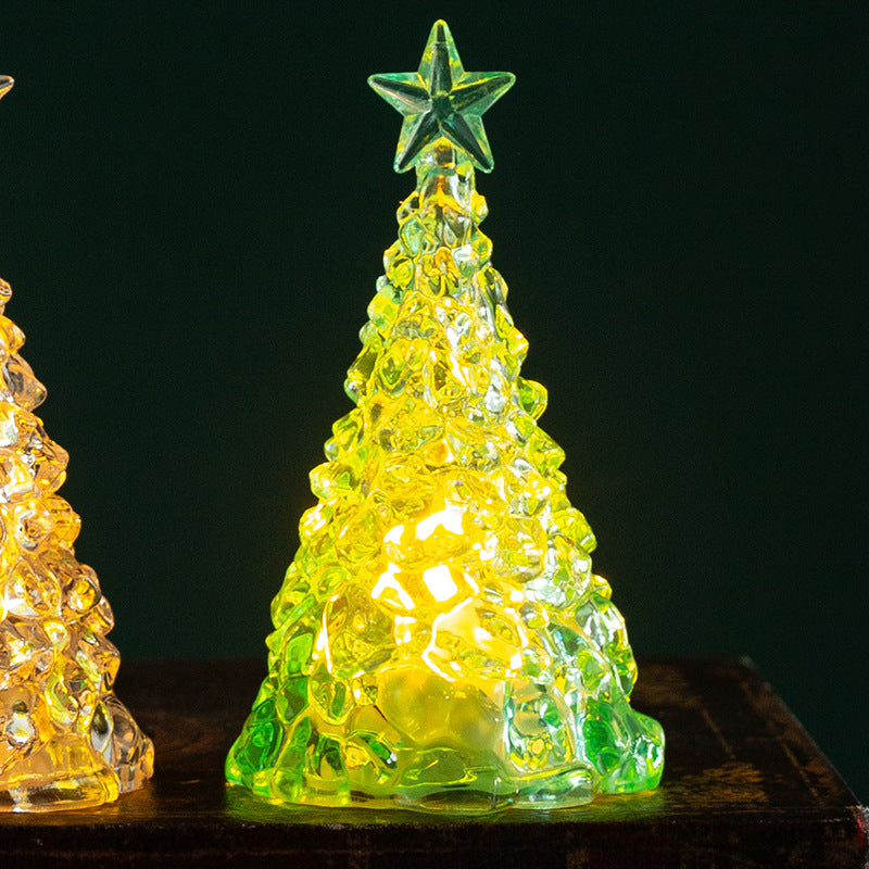 Christmas tree transparent crystal night light