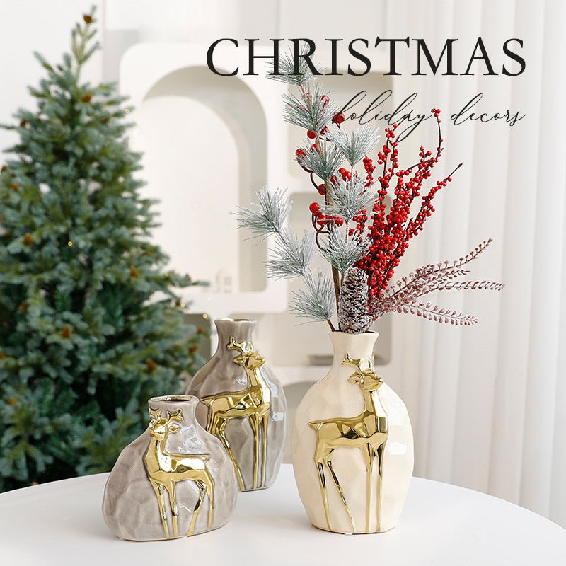 Christmas Bouquet Vase Set \ Elegant Flower Arrangement Decoration Props