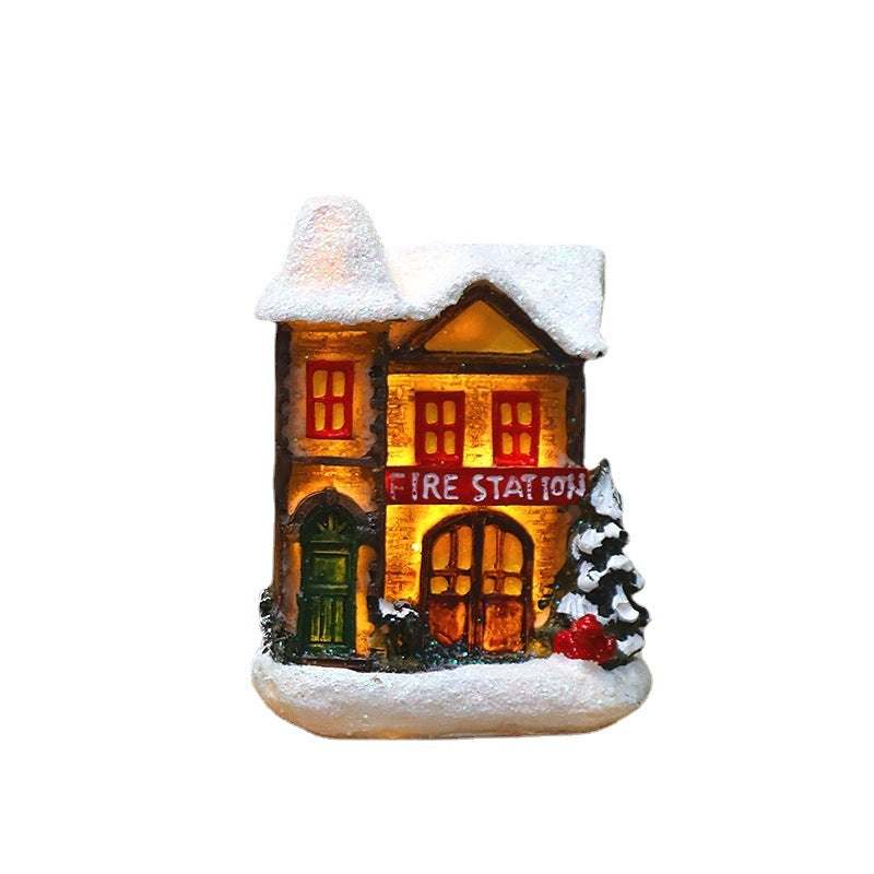 Christmas luminous small house LED warm light European style