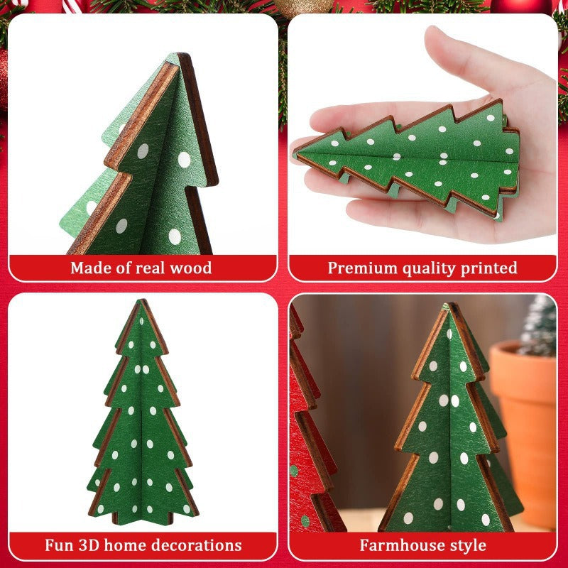 Christmas decorations, Christmas tree shaped wooden crafts ornaments