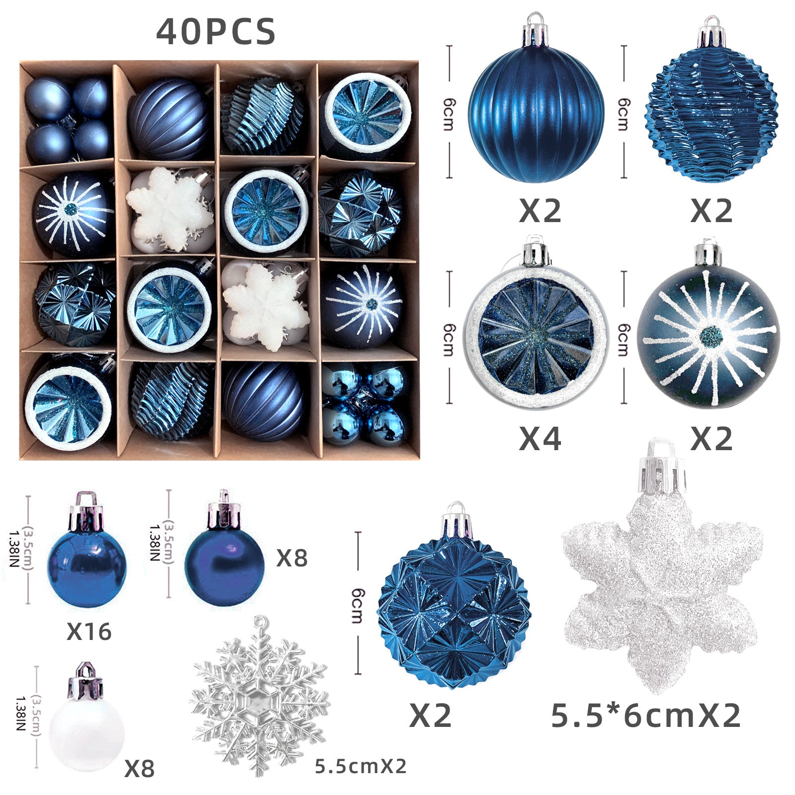 Christmas decoration 6cm  ball special-shaped painted