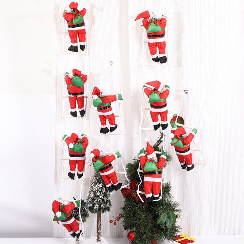 25cm Ladder Santa Claus Christmas Doll Decoration