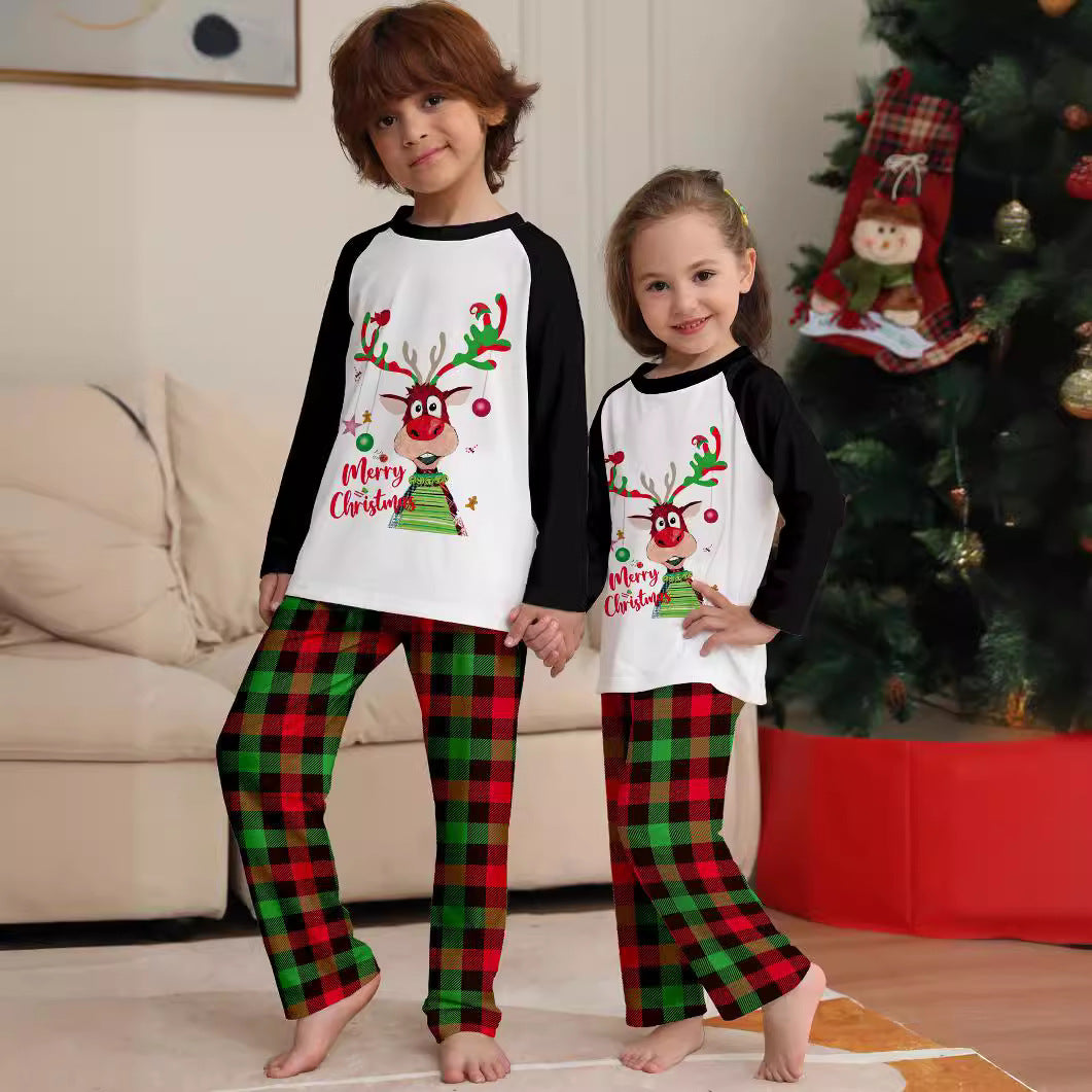 Christmas Deer Letter Print Family Pajama Set