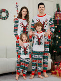 Christmas Deer Snowflake Letter Stripe holiday pajamas