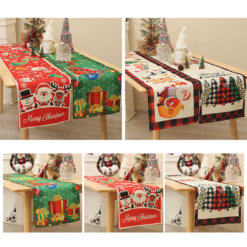 Christmas Decoration Linen Table Flag \ Table Wallpaper Decoration