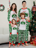 Christmas Deer Letter Stripe Christmas Family Matching Printed Loungewear Pajamas