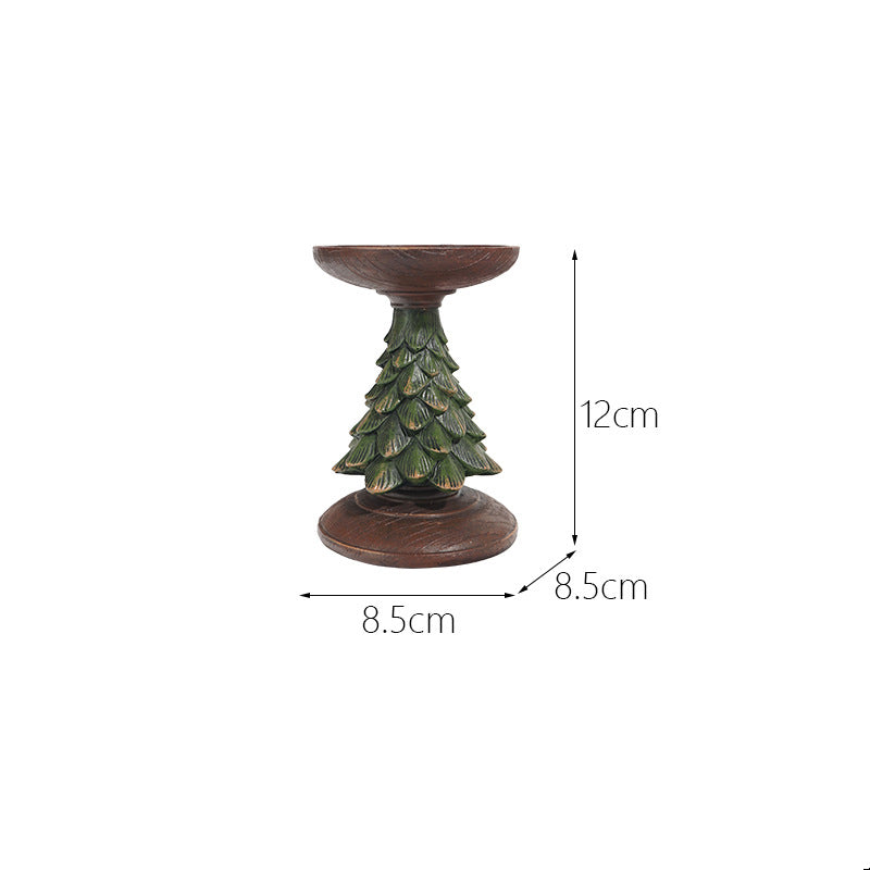 Decorations Christmas Tree Candle Stand Home Tabletop Room Decoration Resin Crafts