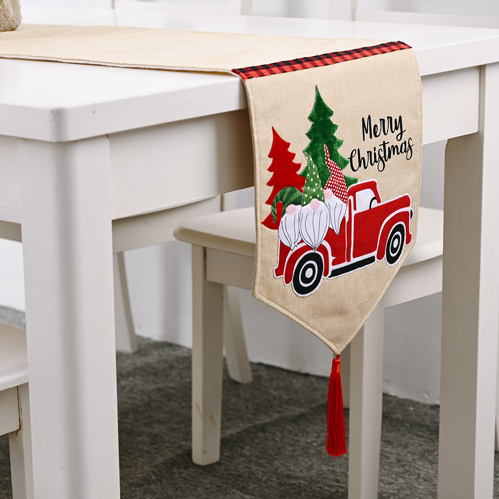 Christmas Decorative Table Flag Imitation Linen \ Table Decoration