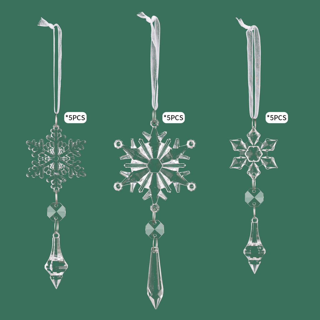 Christmas Crystal Snowflake 15PC Decorations