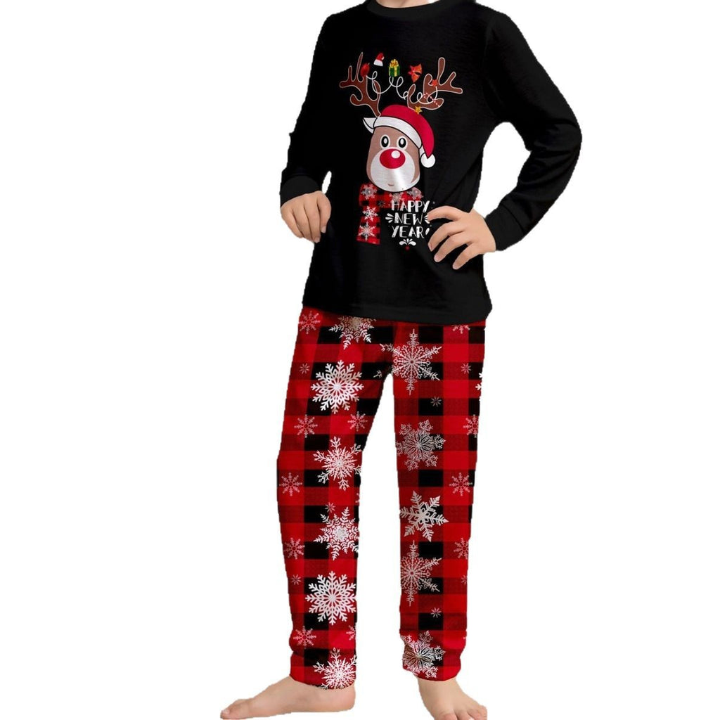 Christmas Deer Letter Print Family Pajama Set