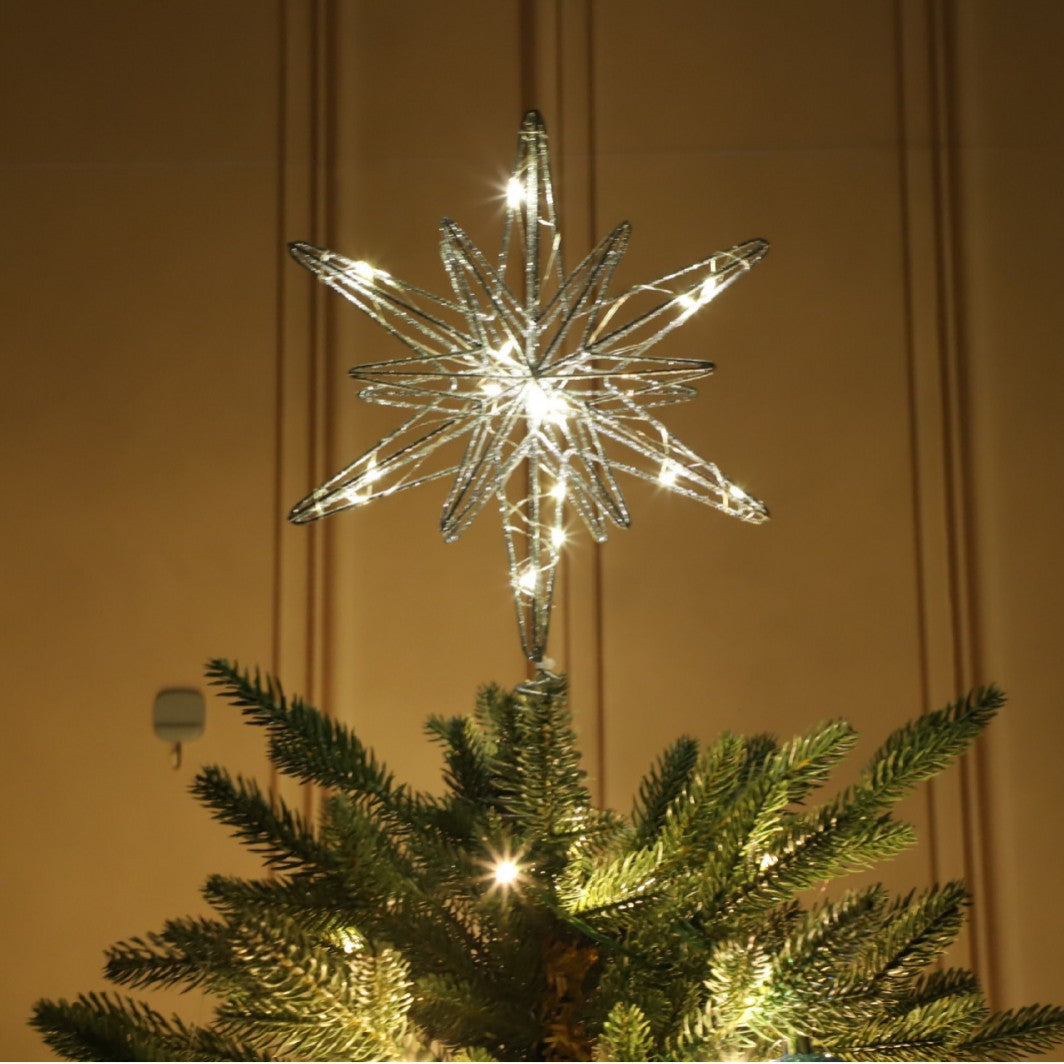 Christmas Decoration Three dimensional Iron Carving Tree Top Star