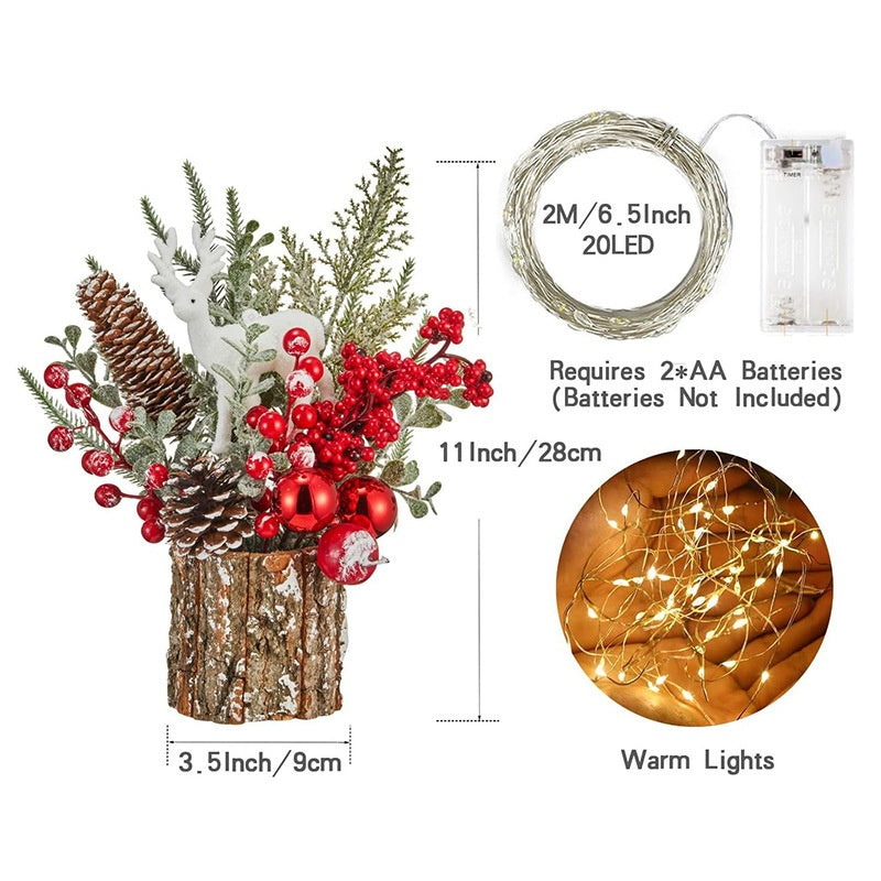 Christmas Tree Artificial \ Home Decor Bark Wooden Barrel Tree