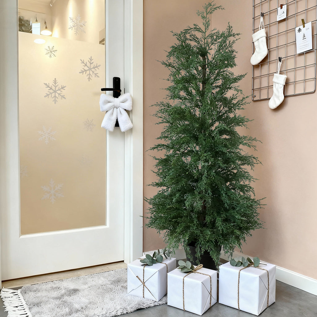 Faux Cedar Tabletop Christmas Tree Decor 70/90CM Indoor Outdoor Holiday Decoration