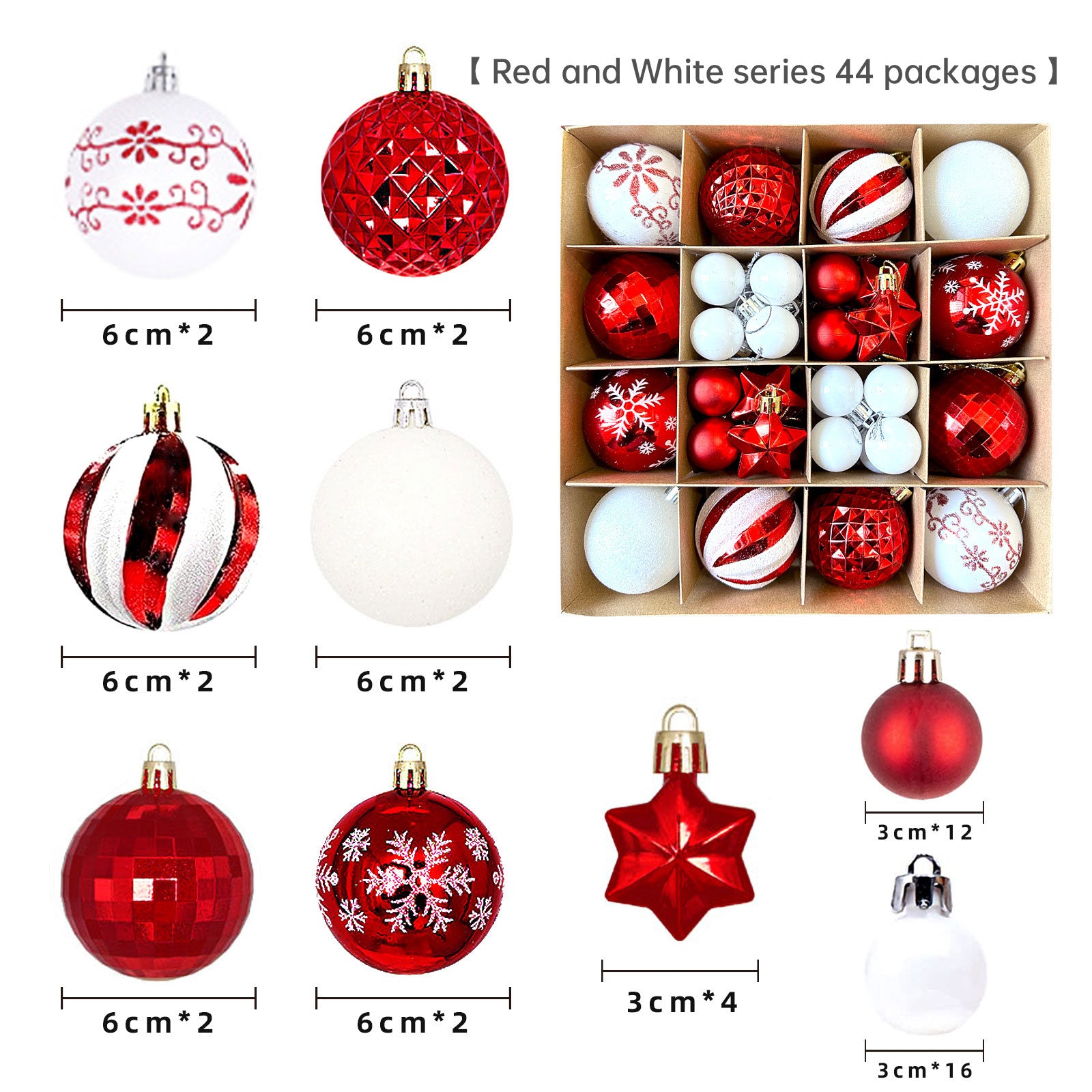 Christmas decoration 6cm  ball special-shaped painted