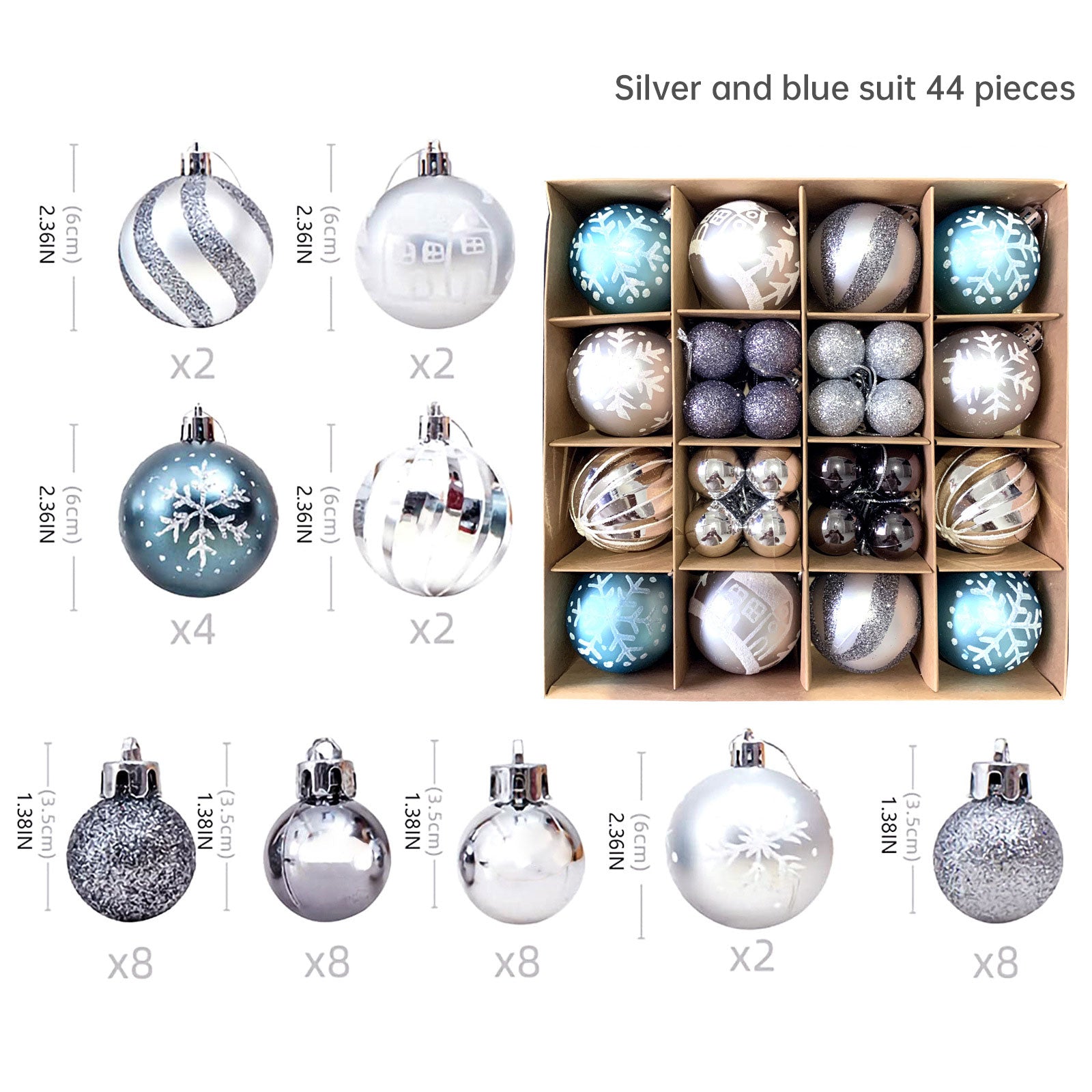 Christmas decoration 6cm  ball special-shaped painted