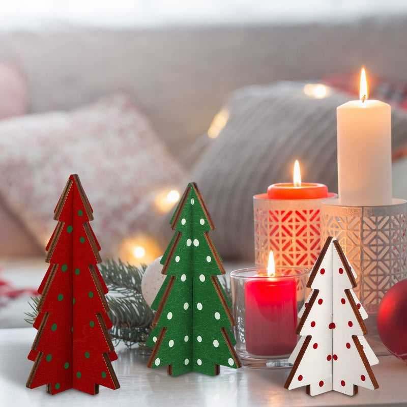 Christmas decorations, Christmas tree shaped wooden crafts ornaments