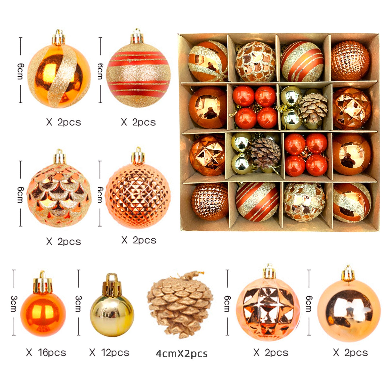 Christmas decoration 6cm  ball special-shaped painted
