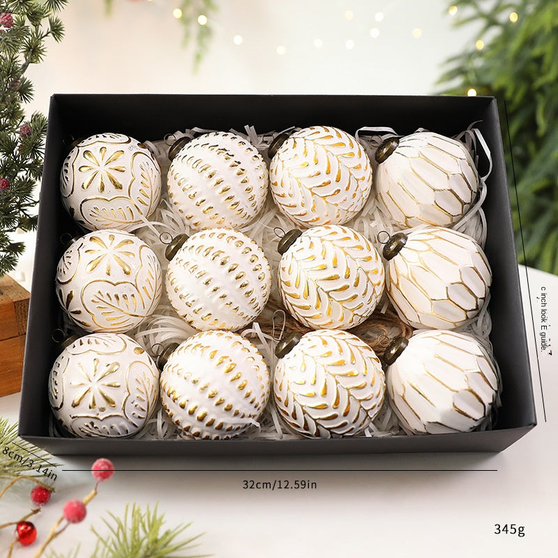 Vintage Style 8cm Ornament Ball Hanging Decoration for Christmas Tree