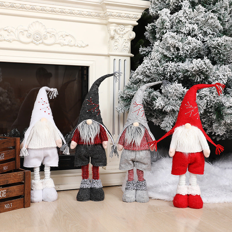 New Christmas decorations telescopic faceless doll