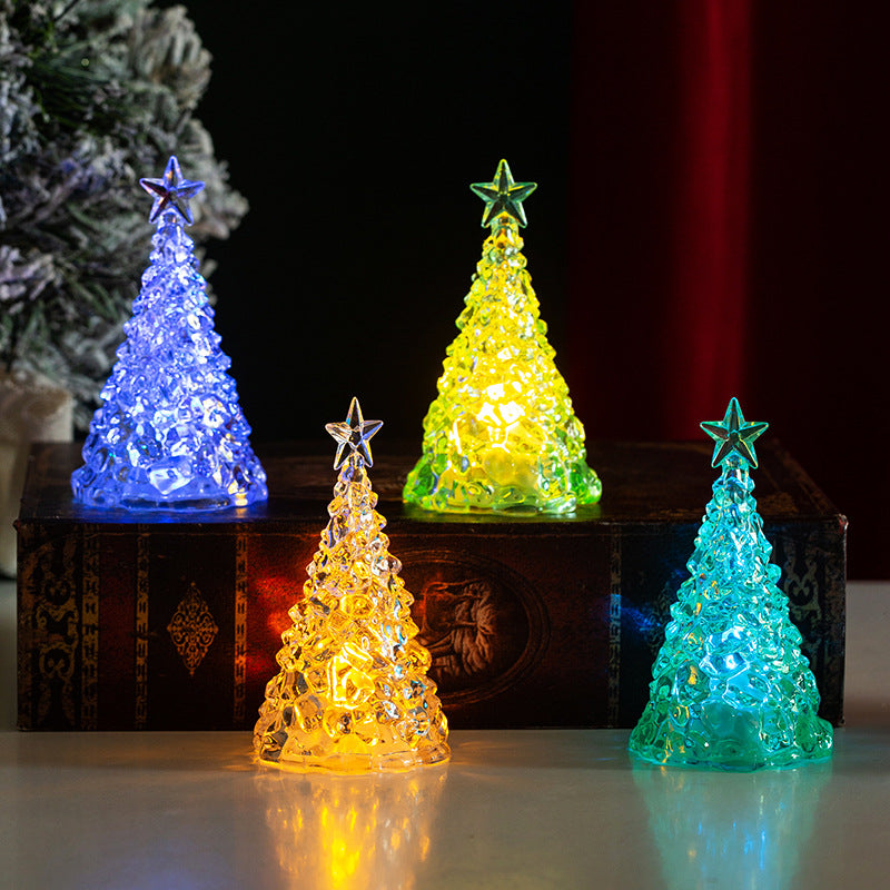 Christmas tree transparent crystal night light