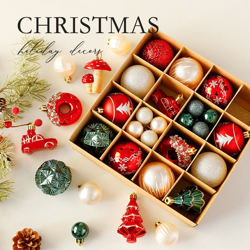 Christmas Decorations Red White Green Polka Dot Christmas Balls