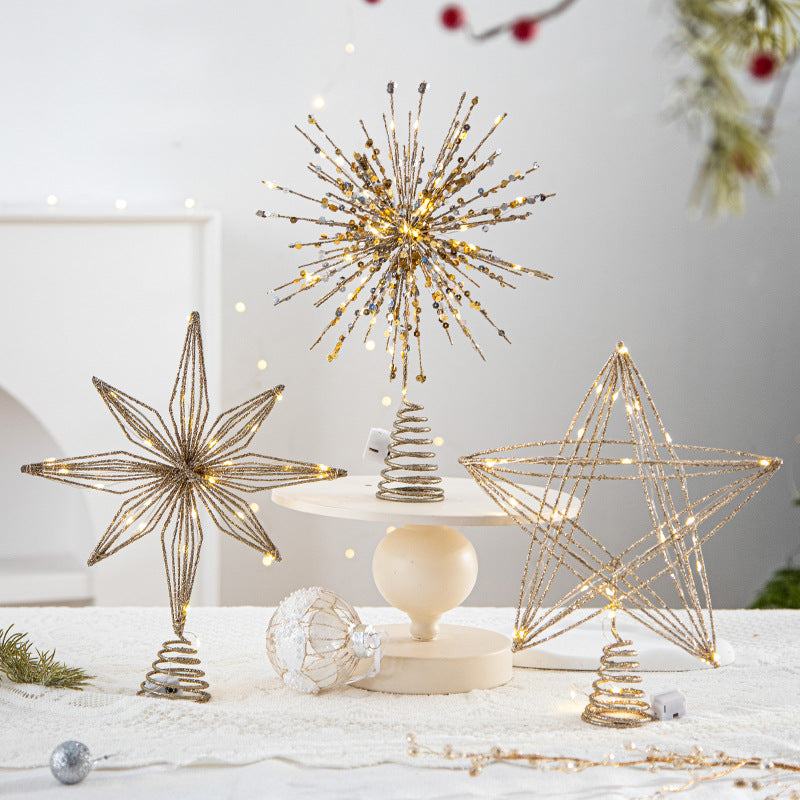 Christmas Tree Top Star Five-Pointed Star Christmas Decoration Christmas Tree