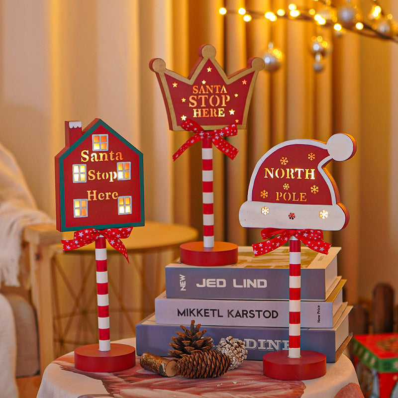 LED Christmas decorative lights, stop signs, Christmas hats