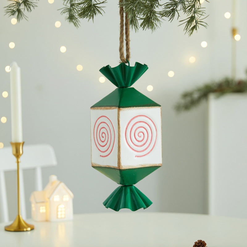 Christmas Creative Decoration Candy-Shaped Iron Hanging Ornament