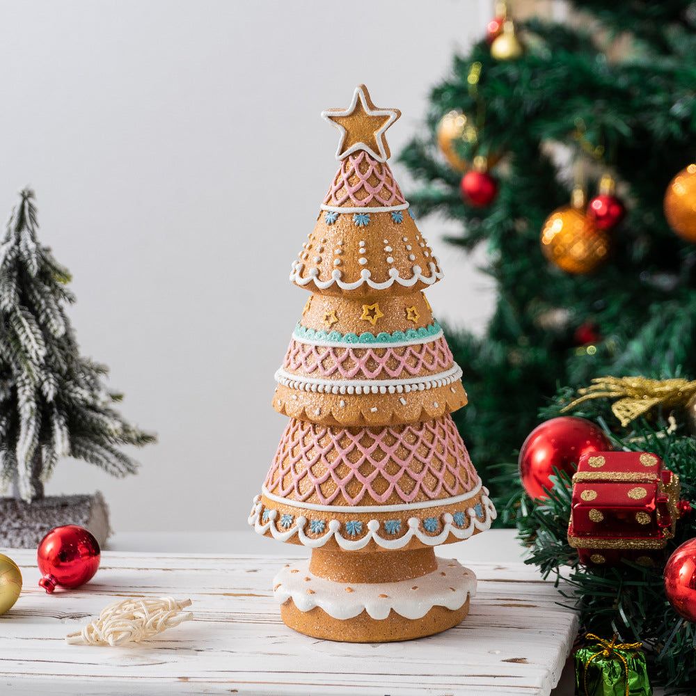 Gingerbread Christmas Tree Desktop Decoration Home Living Room