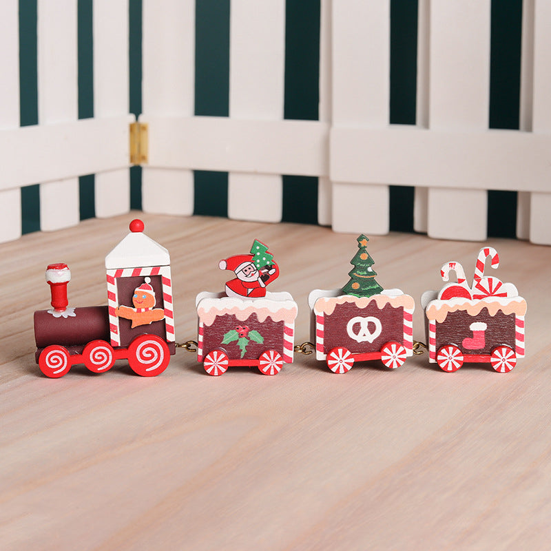 Christmas Decorations Wooden Train Christmas Presents Window Display